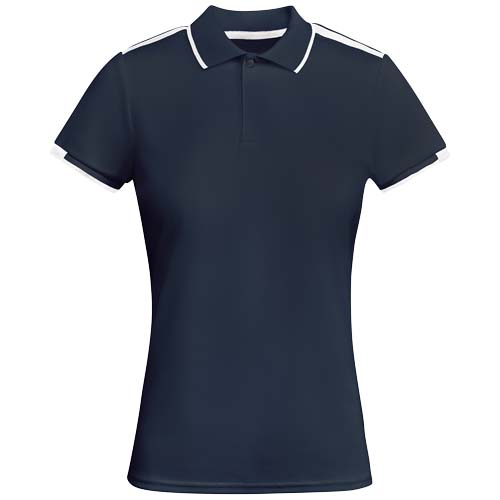 Polo de sport Femme personnalisé Tamil ROLY bleu marine et blanc